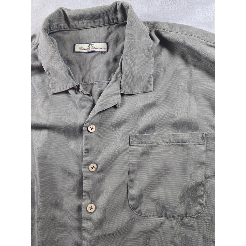 Tommy Bahama Mens‎ L Or XL Short Sleeve Button Up Shirt Hawaiian Beach *Read